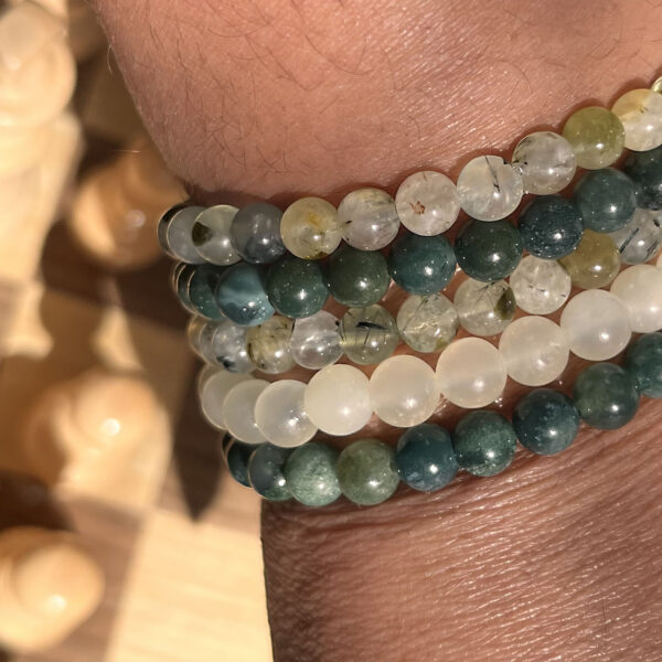 Bracelet jade agate préhnite pierres naturelles paris