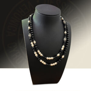 Collier perles tourmaline Transformable